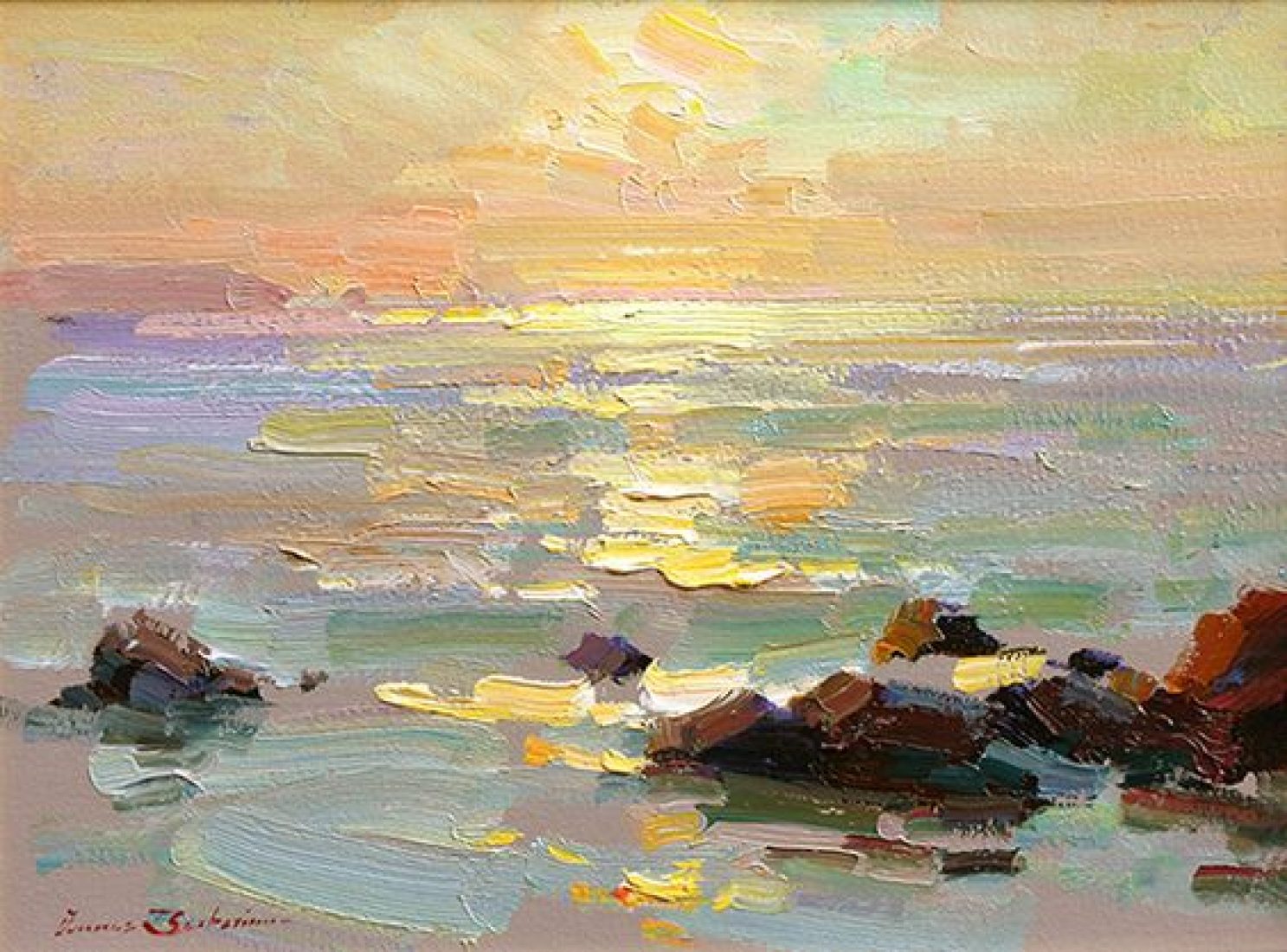 Блики на воде. Мастихин