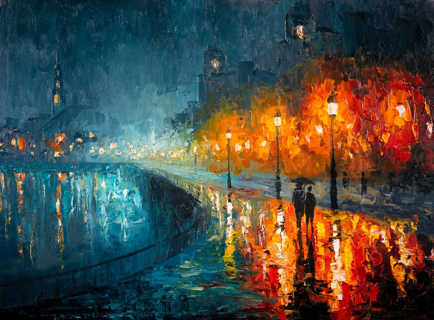 Под светом фонарей