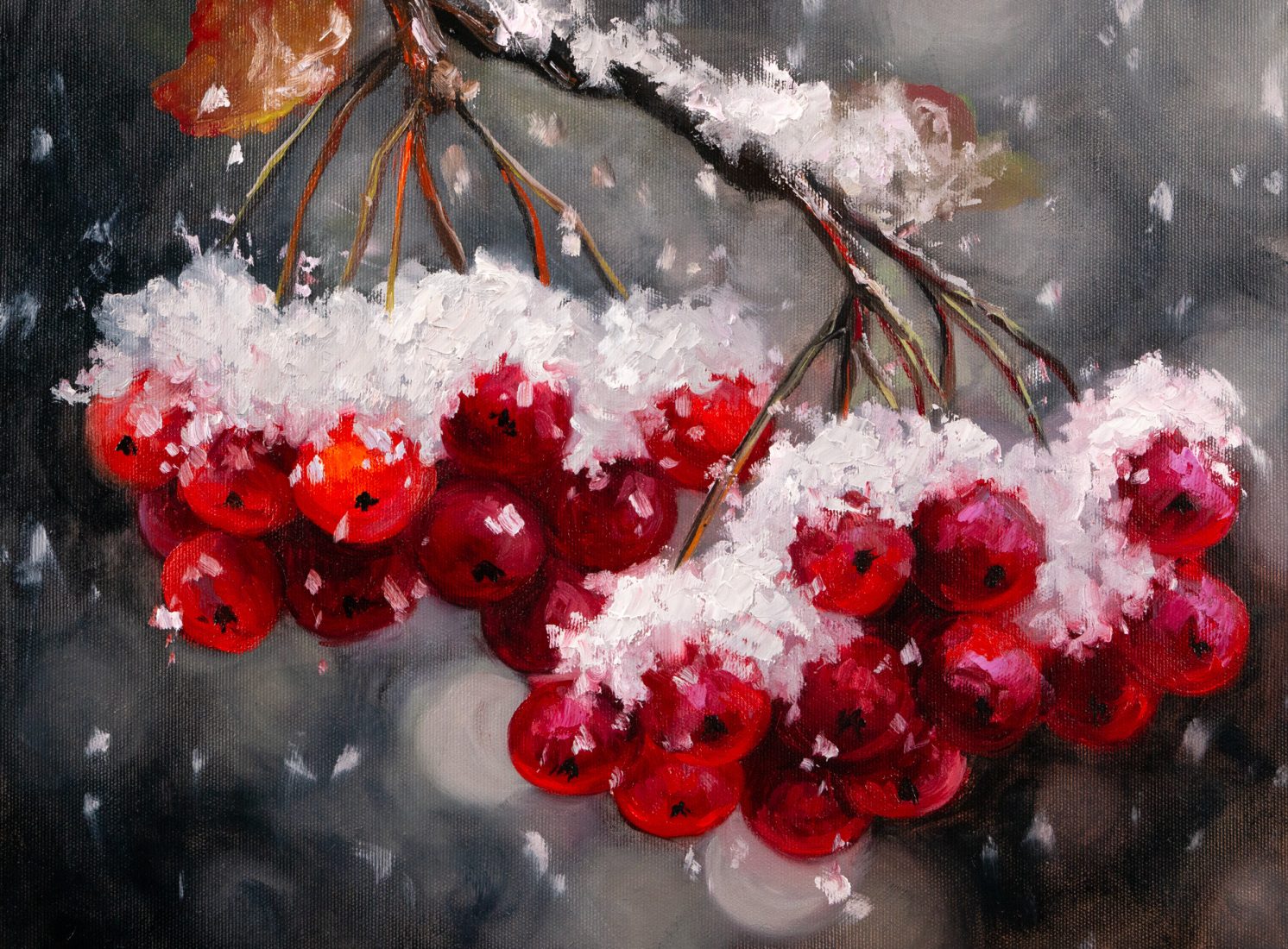 Первый снег на калине